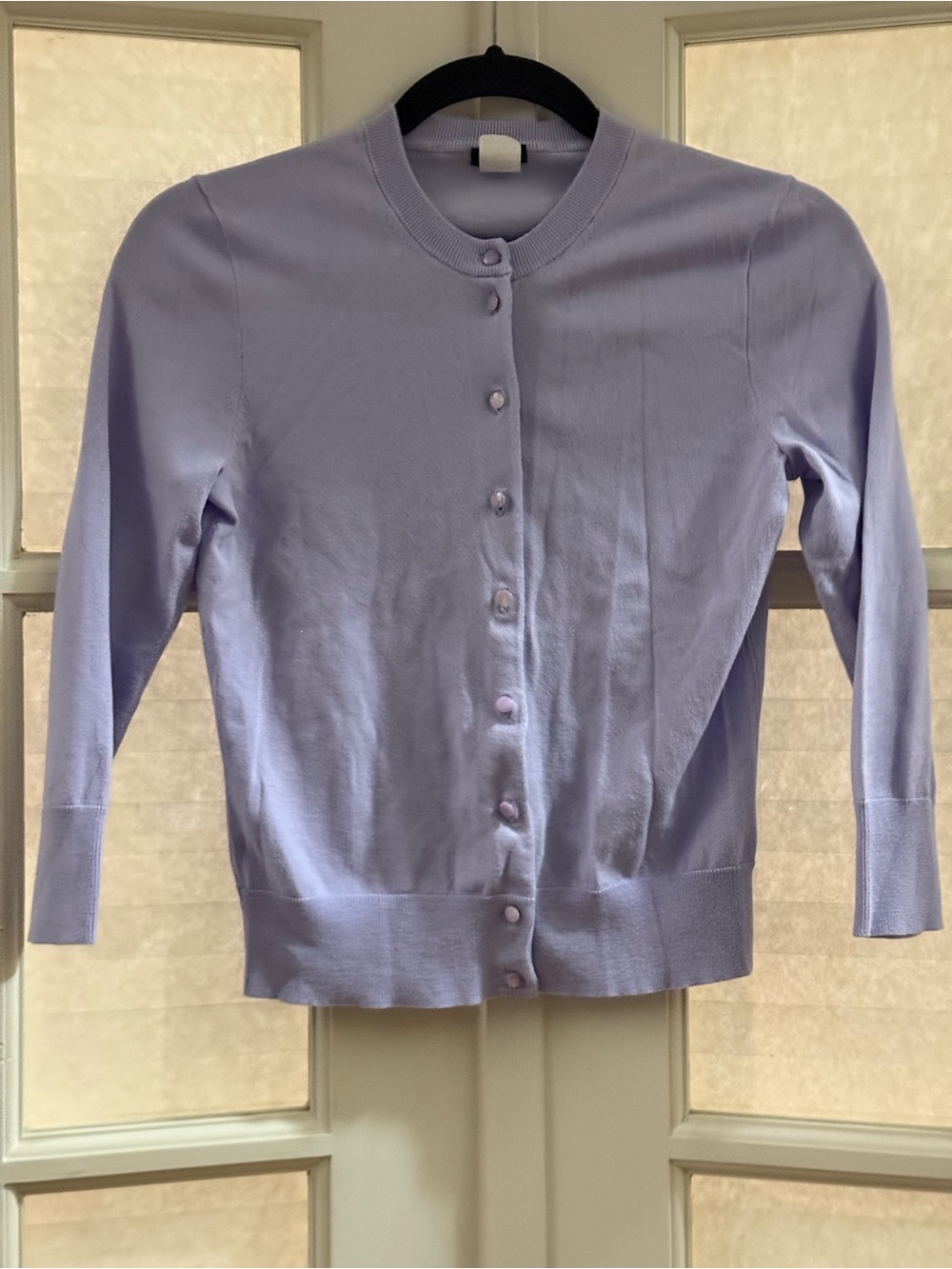 J. Crew Lilac Button-Front Lightweight Cardigan